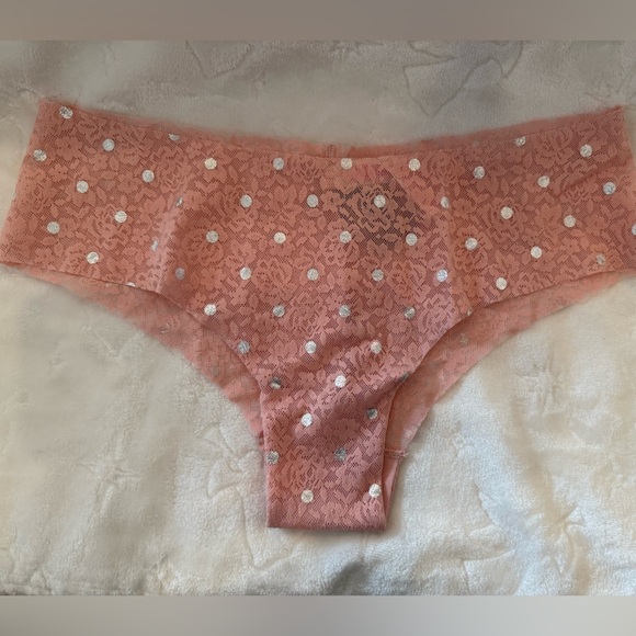Victoria’s Secret PINK Lace Cheeky Panty Set - Polka Dot & Floral Green -Size M - Picture 2 of 11